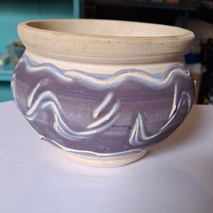 Cherokee Purple and Cream Ceramic Art Bowl